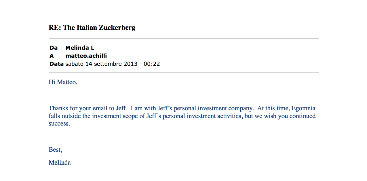 L'email di Jeff Bezos