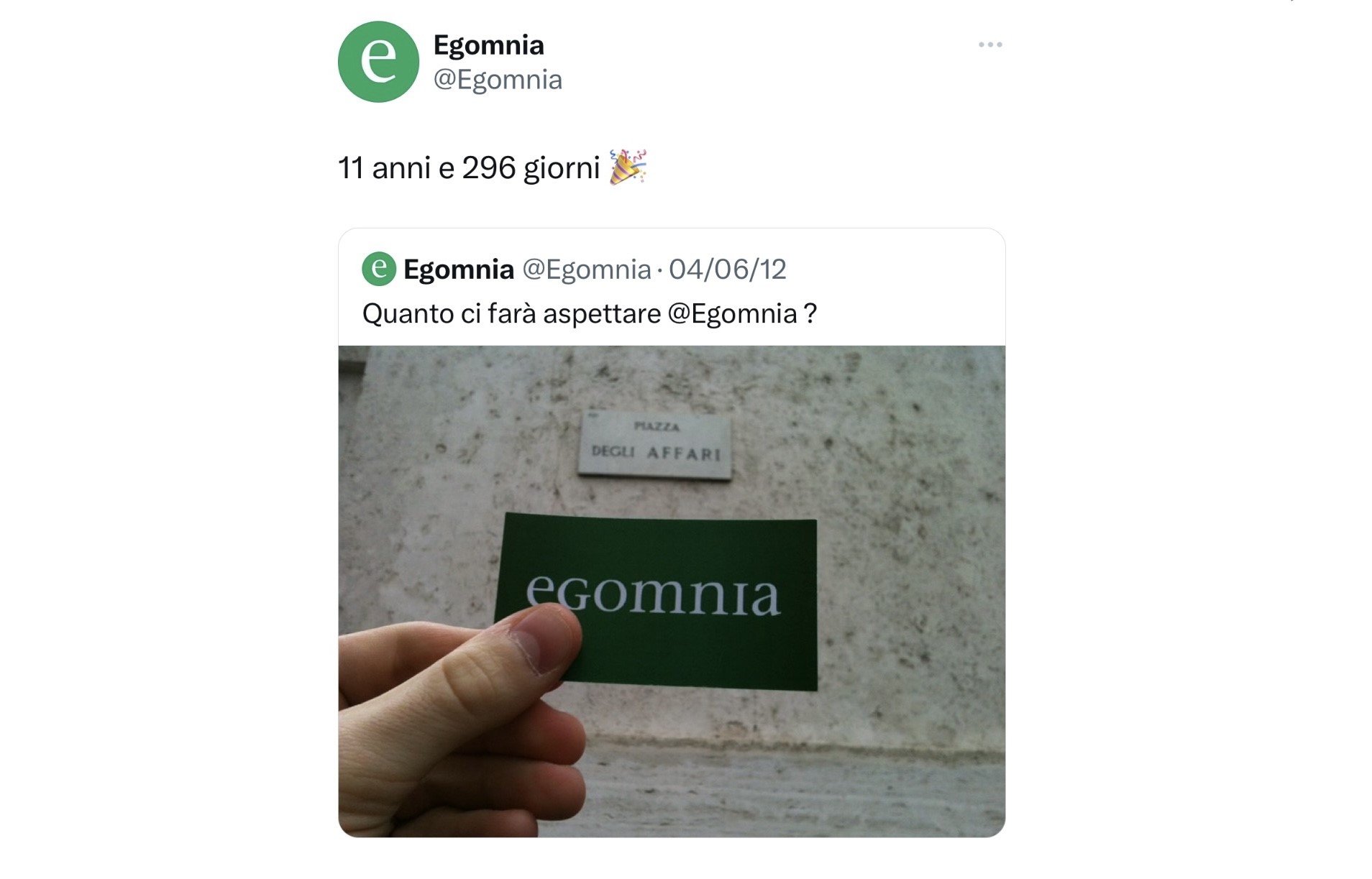 Il Tweet di Egomnia