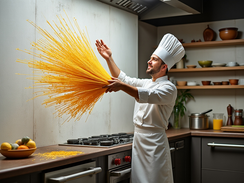 Spaghetti contro il muro